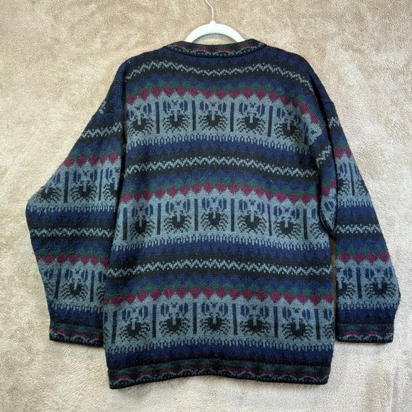 Sebsatex 100% Alpaca Sweater Womens L Cardigan Fair Isle Knit Ski Peru EUC - Picture 6 of 8